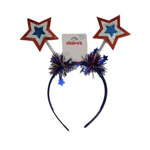 Star Bopper Headband Glitter Tinsel Accents By Claires Patriotic 4th of July
